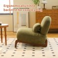 thumbnail image 3 of CQSXDA Velvet Accent Chair with Solid Wood Legs for Bedroom and Living Room, Armless Reading Chair, Green, 3 of 14