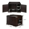 thumbnail image 6 of Wood Cat Litter Box Enclosure, Indoor Cat Crate with Double Doors - Decorative Hidden Storage Pet Side Table for Living Room, Cats Washroom Storage Bench for Large Cat Kitty, Brown, 6 of 6