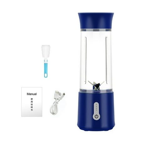 

Farfi 500ml Electric Juicer Powerful Blender One-button Start Large Capacity Small Juice Cup Mini Juicer USB Rechargeable Blender Home Supplies (Dark Blue)