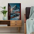 thumbnail image 5 of Norway Red House Window Canvas Wall Art, Lofoten Snow Mountain Print, Ready to Hang Home Decor, 5 of 8