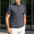 thumbnail image 2 of XAOFW Summer Polo Shirts For Man Fashion Ice Silk V Neck Short Sleeve Button Down Shirts For Everyday Wear Comfortable Top XXL, 2 of 6