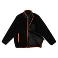 thumbnail image 3 of Herrnalise Men's Fleece Lamb Fleece Jacket Warm Hoodless Jacket Cotton Jacket Black, 3 of 7