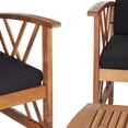 thumbnail image 6 of SAFAVIEH Fontana Outdoor Patio 4 Pc Conversational Set, Natural/Black, 6 of 14