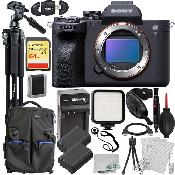Ultimaxx Advanced Sony a7 IV Mirrorless Camera Bundle (Body Only) (International Model) - Includes: 64GB Extreme Memory Card, 2x Replacement Batteries & Much More (28pc Bundle)