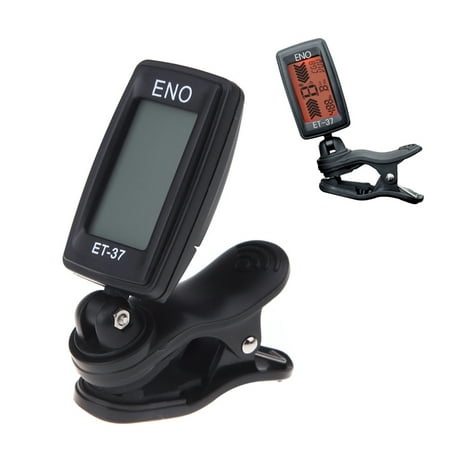 Guitar Electronic Tuner ENO ET-37 LCD Mini Clip-on Electronic Guitar Chromatic Bass Violin Ukulele Tuner Wind Instrument Universal ()