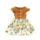 thumbnail image 2 of Vestido de verano para niñas pequeñas, con volantes, sin mangas, con costuras florales, ropa para niñas pequeñas, 2 of 8
