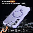 thumbnail image 5 of Phone Case for Samsung Galaxy S24 6.2 inches, 360° Rotatable Magnetic Ring Stand [Compatible with MagSafe] [Military Grade Protection] Shockproof Phone Covers for Women Men(Purple), 5 of 12