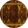 thumbnail image 1 of Ahgly Company Machine Washable Indoor Round Animal Yellow Traditional Area Rugs, 4' Round, 1 of 4