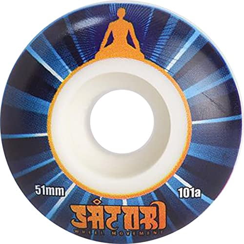 Satori Illuminating Skateboard Wheels 101a 51mm White with Blue