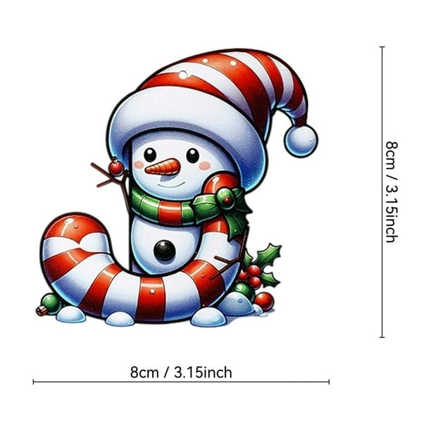 Adornos navideños colgantes de acrílico 2D con forma de muñeco de nieve y letras, para festivales navideños, para árbol de Navidad, para jardín y Halloween.