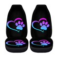 thumbnail image 3 of Gradient Heart Print Dog Paw Car Seat Covers Full Set for Women - Front and Rear Bench Auto Seat Protector with Steering Wheel Cover, Seat Belt Cover, Cup Coaster, Keychains - Cute Car Accessories, 3 of 4