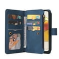 thumbnail image 4 of TECH CIRCLE Wallet Case For Moto G Power 2021,PU Leather Zipper Handbag Purse Flip Cover Kickstand Folio Women Case with Card Slots Holder Wrist Strap for Motorola Moto G Power 2021 6.6",Blue, 4 of 9