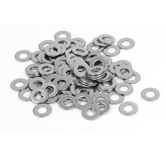 M4 304 Stainless Steel Flat Washers Spacers Fastener DIN125 100PCS