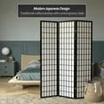 thumbnail image 2 of Red Lantern 6 ft. Tall Window Pane Shoji Screen - Black - 3 Panels, 2 of 7