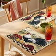 thumbnail image 4 of Vintage Rooster Placemats Set of 4, Country Black White Chicken Tomato Grape Pear Farm Non-Slip Place Mats Washable Table Mats for Kitchen Dining Table Decorations Indoor/Outdoor, 4 of 9