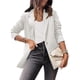 thumbnail image 1 of Chaqueta de traje Color sólido Slim Fit Manga larga Casual Mujer Chaqueta de oficina para otoño Primavera Blanco XXL, 1 of 4