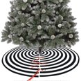 thumbnail image 1 of 35 Inch Christmas Tree Skirt Black and White Tree Skirt, Annual Rings Halloween Tree Skirt, Thin Tree Mat for Happy Halloween Christmas Holiday Party, 1 of 5
