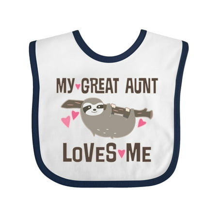 

Inktastic My Great Aunt Loves Me Sloth Gift Baby Girl Bib