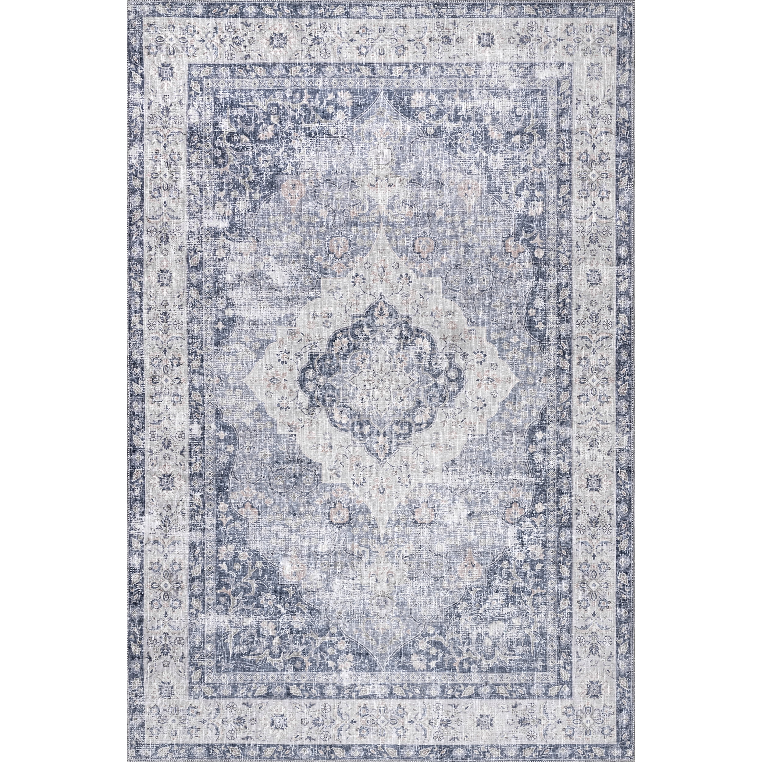 NuLOOM Elsa Floral Blossom Machine Washable Area Rug 5 X 8 Blue nuloom-elsa-floral-blossom-machine-washable-area-rug-5-x-8-blue