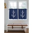thumbnail image 7 of Half Window Curtains 24 Inches Long, Nautical Anchor Window Treatment Curtain Drapes, Navy Blue Coastal Marine Minimalist Rope Short Curtains Tiers for Kitchen Over Sink, 27.5"x24", 2 Panels, 7 of 7