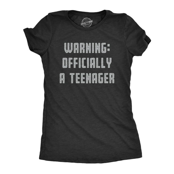 Womens Warning Officially A Teenager T Shirt Funny Birthday Gen Z Graphic Tee Womens Graphic Tees