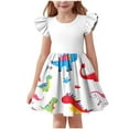 thumbnail image 2 of Sleeveless Stretchy Dress A Line Twirly Skater School Recital Dress Short Sleeve Round Neck Dress Casual Dresses For Girls, 2 of 6