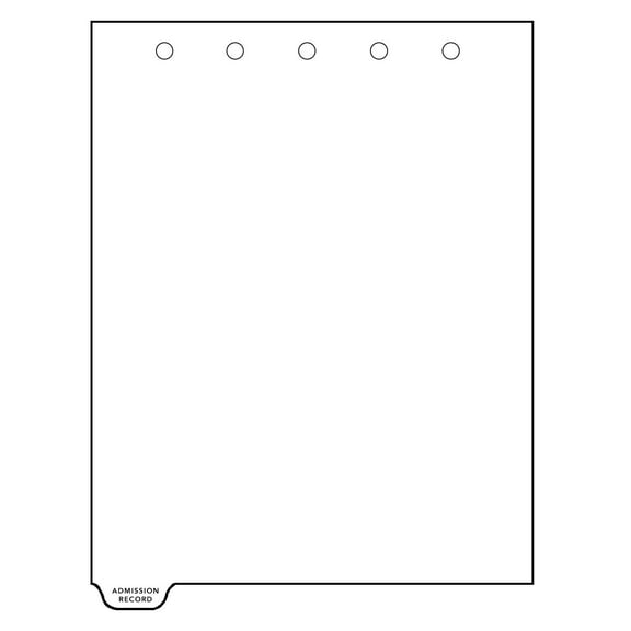 Carstens - Heavy Duty Admission Record Plastic Ring Binder Dividers, Bottom Tab, 1/9 Cut, Tab 1 Position, US Letter, Pack of 10, (2623-66) - Ideal Medical Chart Dividers for 3 Ring Binders