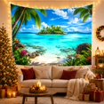 thumbnail image 3 of Tropical Island Beach With Palm Trees, Serene Coastal Style for Beach Lovers, Coastal Wall Art, Housewarming Gift, Tapestry Wall Hanging for Bedroom and Living Room, 3 of 7
