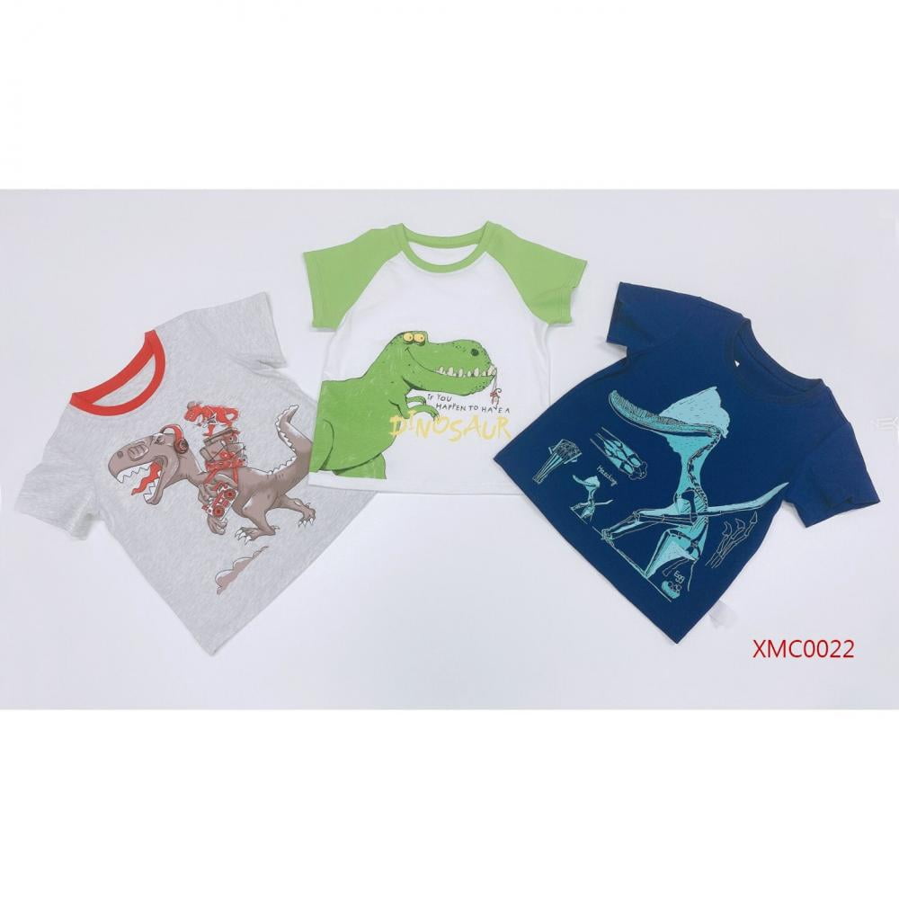 Lovegab Children's T-shirt 3PCS Set Pure Cotton T-shirts Kids Boy Cute Summer Toddler Cartoons Dinosaur Printed Comfort Tops