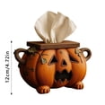thumbnail image 3 of Leojiow 2Pcs Halloween Pumpkin Tissue Holder For Living Room Bathroom Kitchen For Daily Holiday Party Interesting Home Accessory 12Cm, 3 of 6
