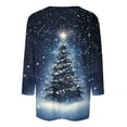 thumbnail image 4 of Fewfanhot 3/4 Sleeve Tops for Women Christmas Shirts for Women Funny Graphic Crewneck 3/4 Sleeve Holiday Casual Dressy Blouses, 4 of 5