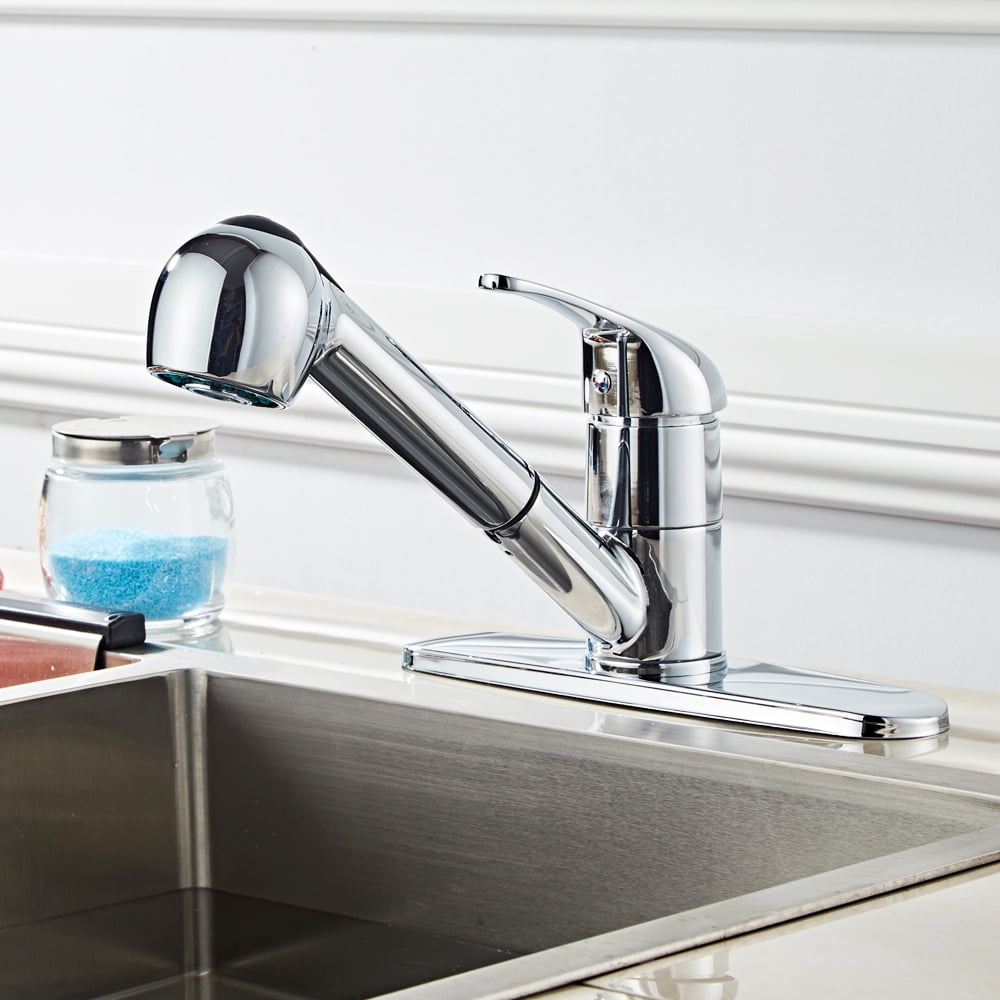 Lowestbest Kitchen Sink Faucet, All Copper Kitchen Pull Chromeplate Faucet, Chrome Lowestbest Kitchen Sink Faucet, All Copper Kitchen Pull Chromeplate Faucet, Chrome