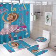 thumbnail image 1 of Fancy Nancy - Juego de 4 cortinas de ducha con alfombrillas antideslizantes, tapa de inodoro y alfombrilla de baño, cortina de ducha impermeable con decoración de dibujos animados para baño con 12, 1 of 8