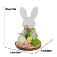 thumbnail image 2 of Simulated Flower Bunny Shaped Wooden Ornaments, Holiday Decoration Figurines, Rustic Easter Home Decor for Table and Shelf,B, 2 of 4