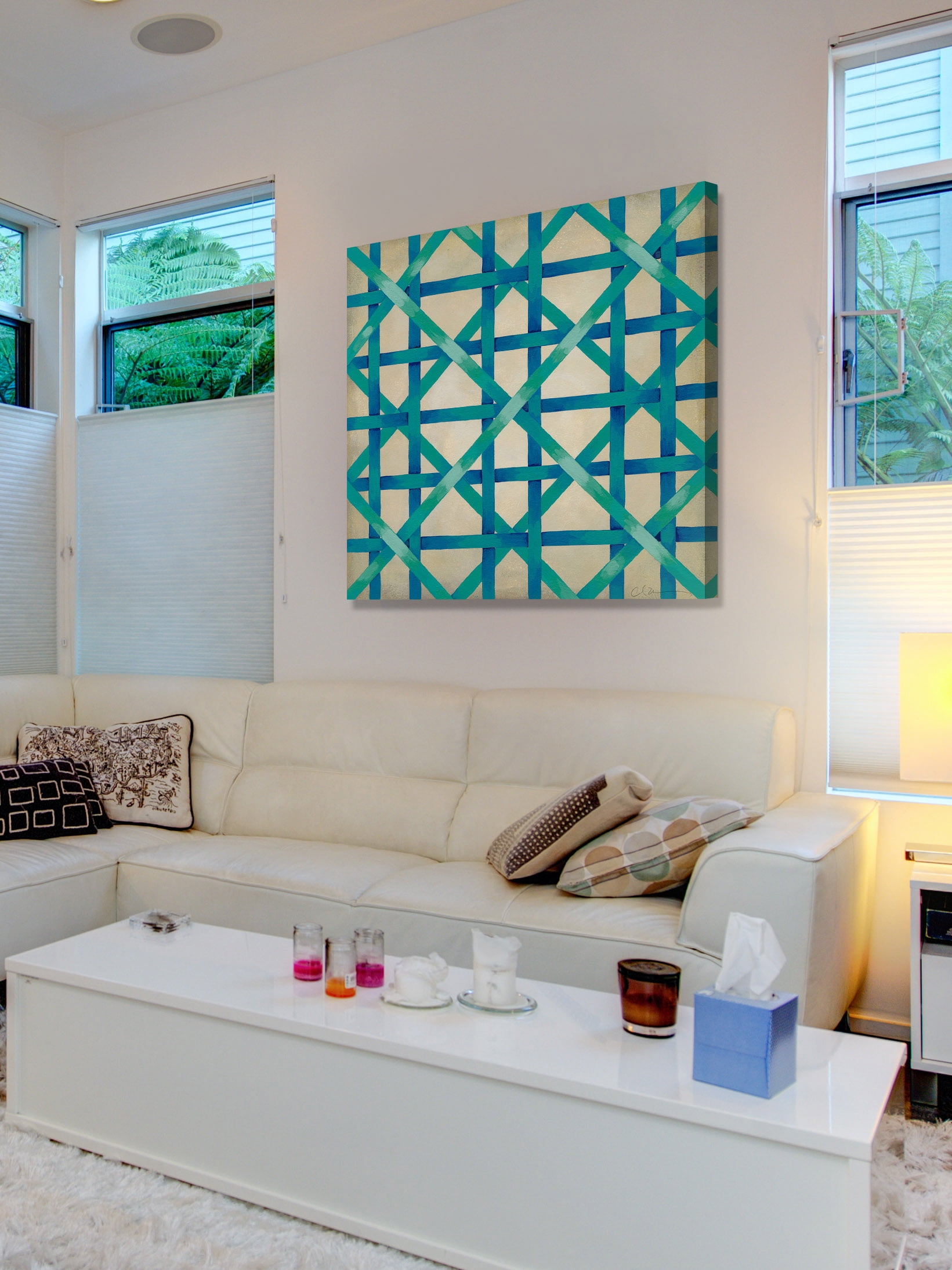 "Woven Symmetry I" Painting Print on Wrapped Canvas