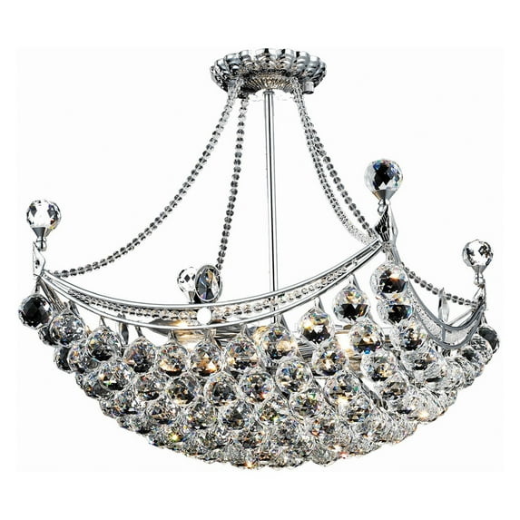 9800 Corona Colloection Chandelier L:20 in W:20in H:20in Lt:8 Chrome Finish (Elegant Cut Crystals)