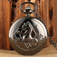 thumbnail image 2 of Montre Rétro Argent/bronze Ton Fullmetal Alchemist Montre de Poche Cosplay Edward Elric Design Anime Pendentif Collier Chaîne Meilleur Cadeau, 2 of 7