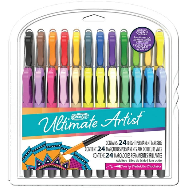 Rose Art Ultimate Artist Fine Point Permanent Markers in Clamshell (24
