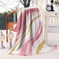 thumbnail image 2 of Pink and Gold Marble Texture Blanket,Comfortable Soft Flannel Throw Blanket,All Season,Warm Lightweight Blankets for Sofa Bed Couch Living Room Chair,60"x80"(150x200cm), 2 of 4