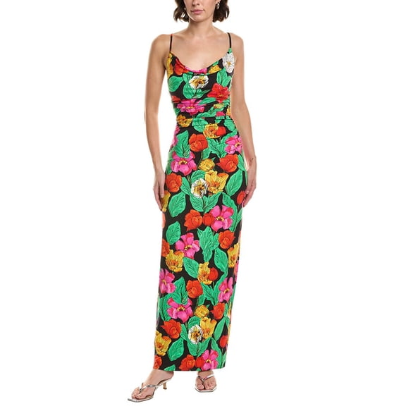 Milly womens Rosette Midi Dress, 2, Black