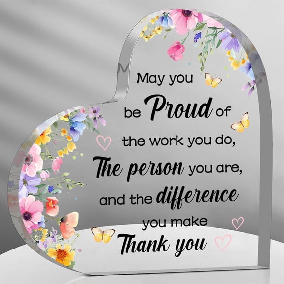 Thank You Gifts for Women Appreciation Gifts 3.9x3.9 Inch Acrylic Heart Keepsake Christmas Thanksgiving Employee Appreciation Gifts Boss Gifts Farewell Gifts for Coworkers