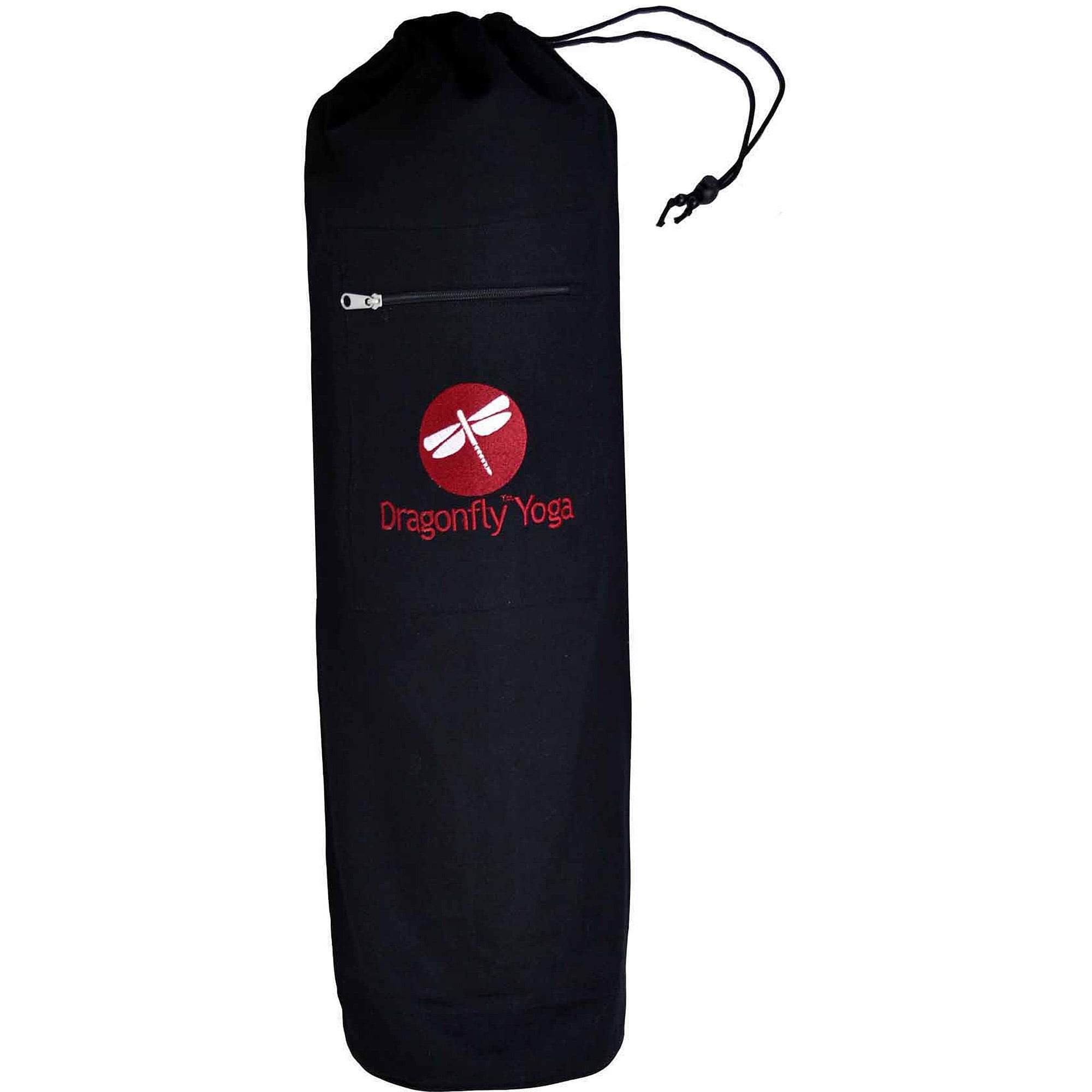 Dragonfly Yoga Mat Bag Drawstring Top Load Black White Red Wave Zip Pockets New 