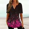 thumbnail image 5 of Patlollav Womens Short Sleeve Tops Fashion Print V-neck Spring Summer Shirts, 5 of 6