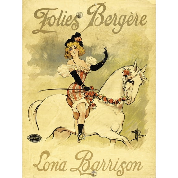 Guillaume Folies Bergere Lona Barrison Advert Extra Large Art Print Wall Mural Poster Premium XL