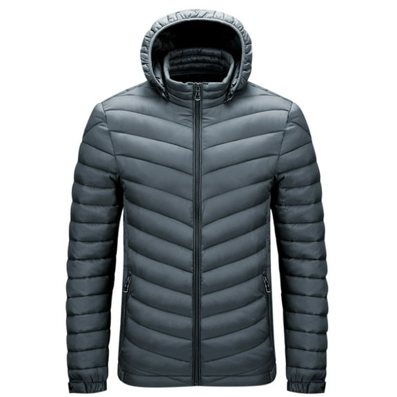 Nmnitkp Jackets for Men Warm and Wear-Resistant Mens Lightweight Packable Puffer Jacket Hooded Insulated Thermal Puffy Winter Jackets for Running Travel Mens Jacket with Zipper Pockets