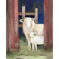 thumbnail image 2 of McKenna, Kathleen Parr 20x24 Gold Ornate Wood Framed with Double Matting Museum Art Print Titled - Farm Family Sheep, 2 of 4