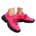 thumbnail image 4 of Gvdentm Black Running Shoes Women Plus Size Mesh Breathable Lacing Thick Soled Shoes Women Pink,5.5, 4 of 9