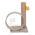 thumbnail image 3 of HOBBYZOO 13" Cat Tree Tower with Linen Circular Ring, Toys, Beige brown, 3 of 12