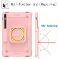 thumbnail image 3 of Dteck Shoulder Strap Case for Samsung Galaxy Tab S7 FE SM-T730/T736B 12.4-inch 2021,Shockproof Rubber Heavy Duty Hybrid Kids Friendly Protective Drop-Proof Handle Kickstand Cover,Rosegold, 3 of 8