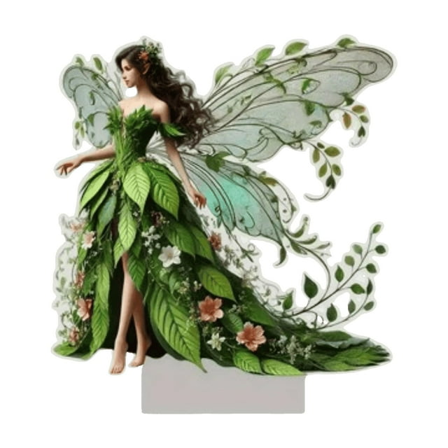 Figura de acrílico plana | Decoración de San Valentín con una diosa elfa y hada | Adorno de escritorio transparente y duradero | Decoración caprichosa para el hogar | Regalo para fans del anime |